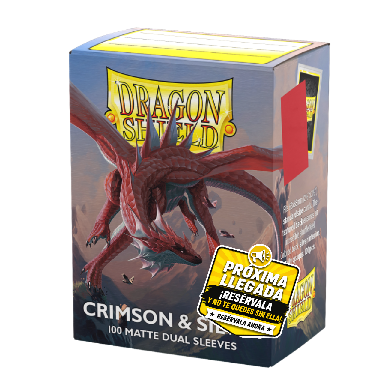 Dragon Shield Dual Matte Crimson & Silver Standard Sleeves (100 Fundas)