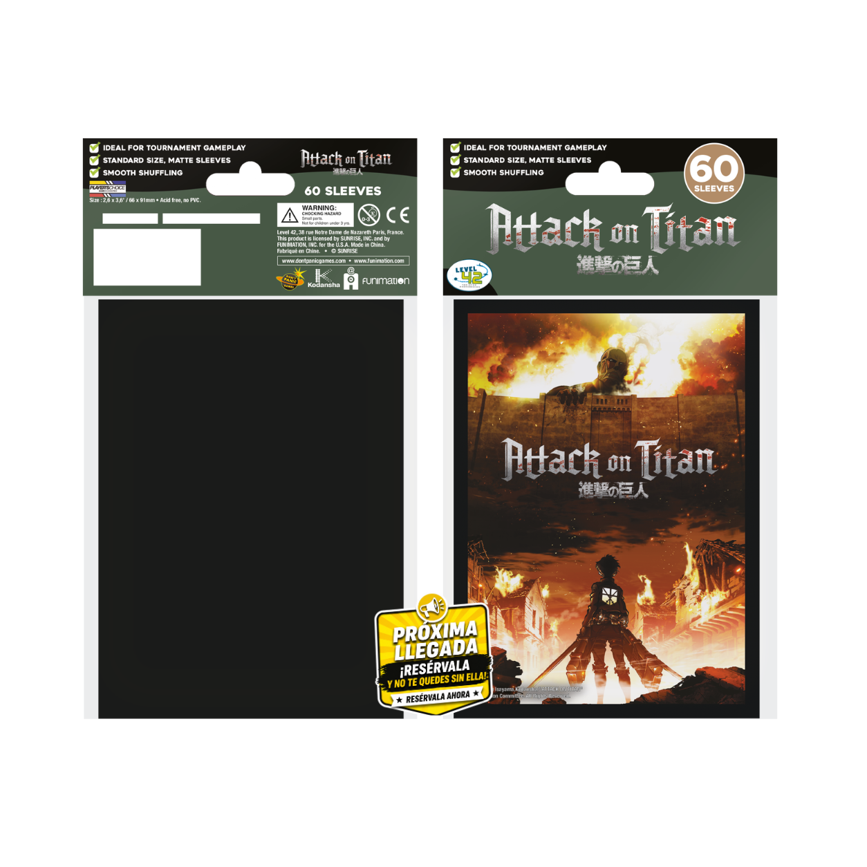 Dragon Pro Gaming (DPG) Standard Sleeves – Attack on Titan: The Wall (60 Fundas)