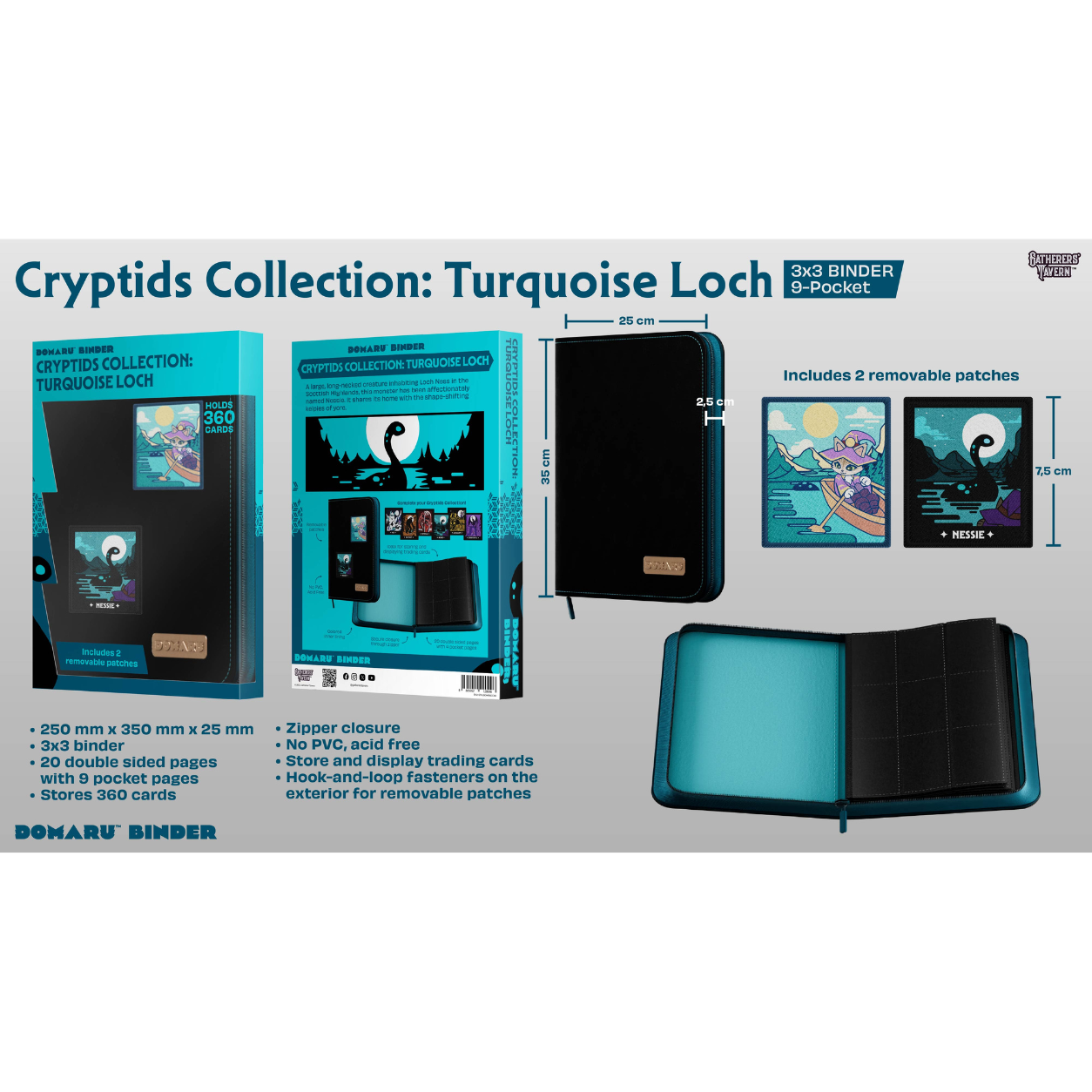 Gatherers' Tavern DOMARU 9-Pocket Binder – Cryptids Collection: Turquoise Loch